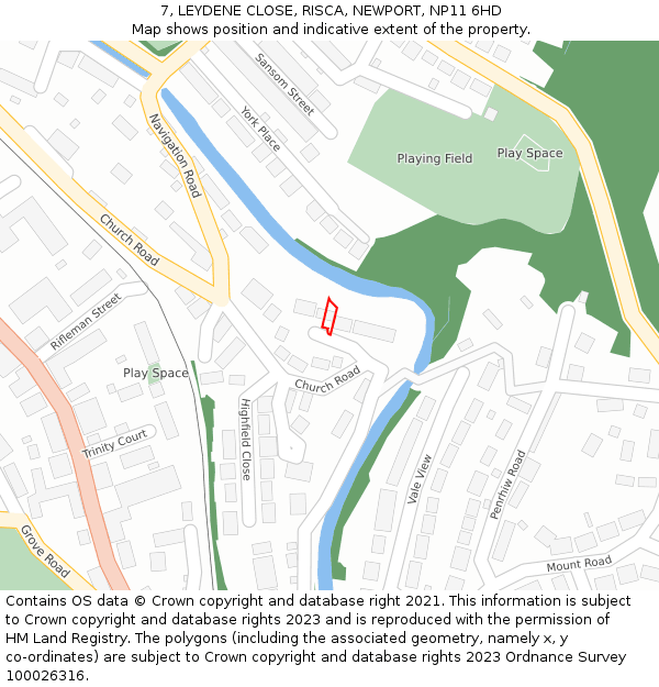7, LEYDENE CLOSE, RISCA, NEWPORT, NP11 6HD: Location map and indicative extent of plot
