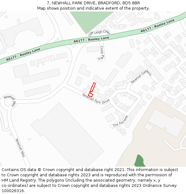7, NEWHALL PARK DRIVE, BRADFORD, BD5 8BR: Location map and indicative extent of plot