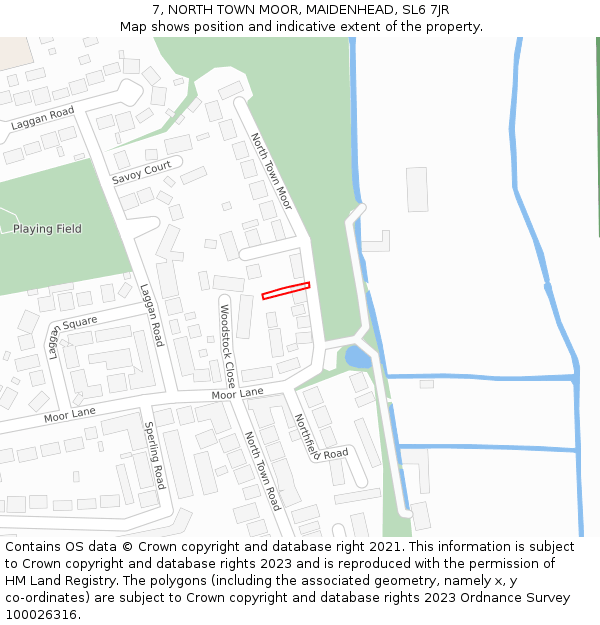 7, NORTH TOWN MOOR, MAIDENHEAD, SL6 7JR: Location map and indicative extent of plot