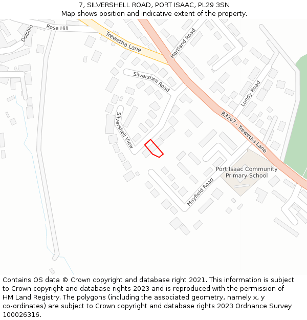 7, SILVERSHELL ROAD, PORT ISAAC, PL29 3SN: Location map and indicative extent of plot