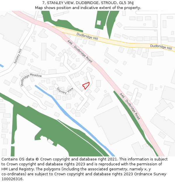 7, STANLEY VIEW, DUDBRIDGE, STROUD, GL5 3NJ: Location map and indicative extent of plot