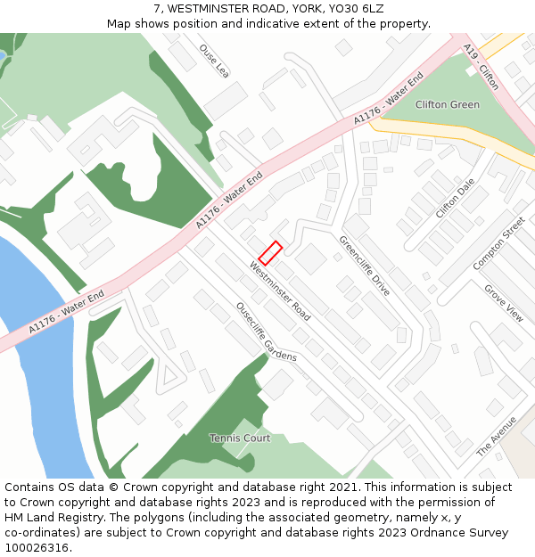 7, WESTMINSTER ROAD, YORK, YO30 6LZ: Location map and indicative extent of plot