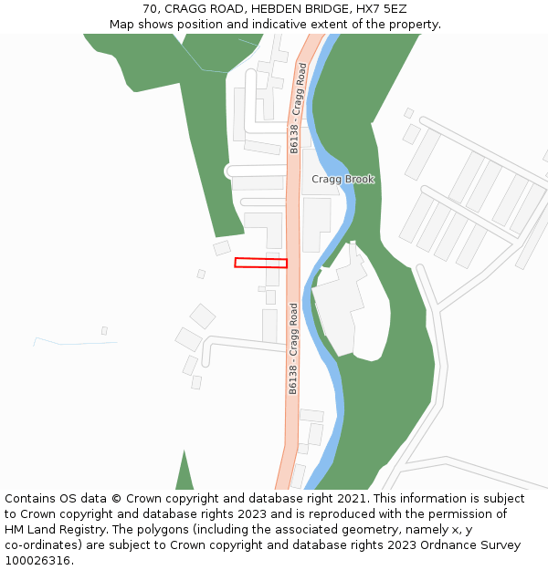 70, CRAGG ROAD, HEBDEN BRIDGE, HX7 5EZ: Location map and indicative extent of plot