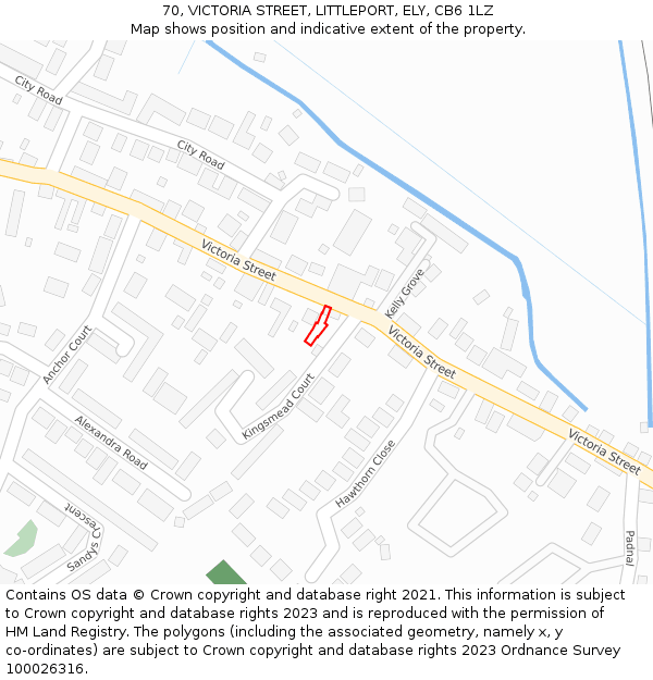 70, VICTORIA STREET, LITTLEPORT, ELY, CB6 1LZ: Location map and indicative extent of plot