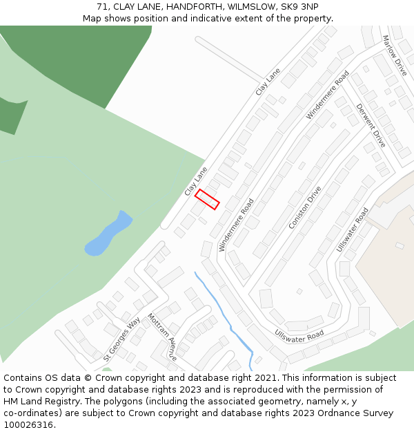 71, CLAY LANE, HANDFORTH, WILMSLOW, SK9 3NP: Location map and indicative extent of plot