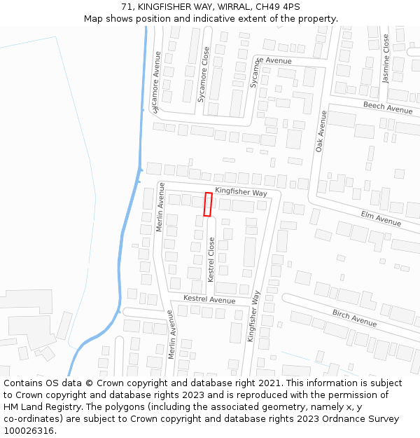 71, KINGFISHER WAY, WIRRAL, CH49 4PS: Location map and indicative extent of plot