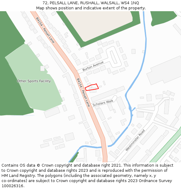 72, PELSALL LANE, RUSHALL, WALSALL, WS4 1NQ: Location map and indicative extent of plot