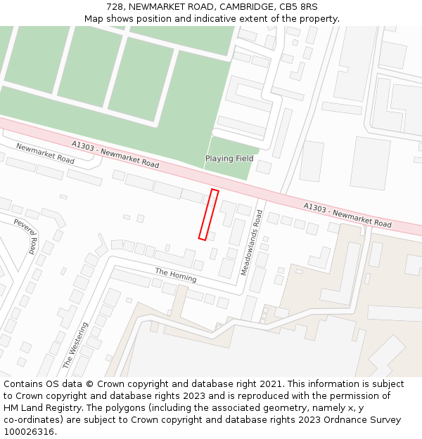 728, NEWMARKET ROAD, CAMBRIDGE, CB5 8RS: Location map and indicative extent of plot