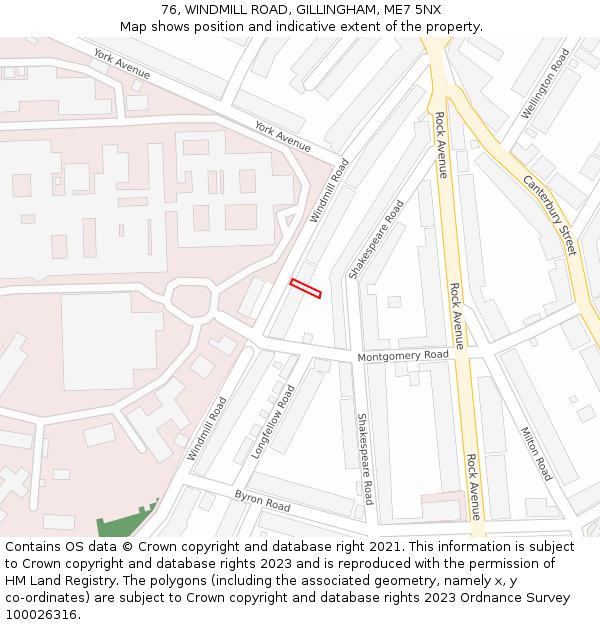 76, WINDMILL ROAD, GILLINGHAM, ME7 5NX: Location map and indicative extent of plot