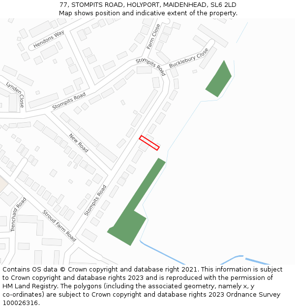 77, STOMPITS ROAD, HOLYPORT, MAIDENHEAD, SL6 2LD: Location map and indicative extent of plot