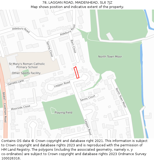 78, LAGGAN ROAD, MAIDENHEAD, SL6 7JZ: Location map and indicative extent of plot