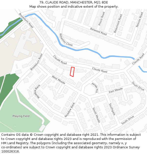 79, CLAUDE ROAD, MANCHESTER, M21 8DE: Location map and indicative extent of plot