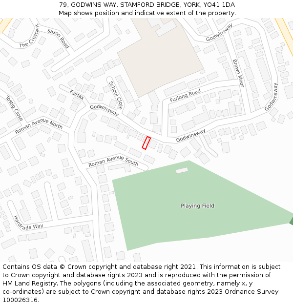 79, GODWINS WAY, STAMFORD BRIDGE, YORK, YO41 1DA: Location map and indicative extent of plot