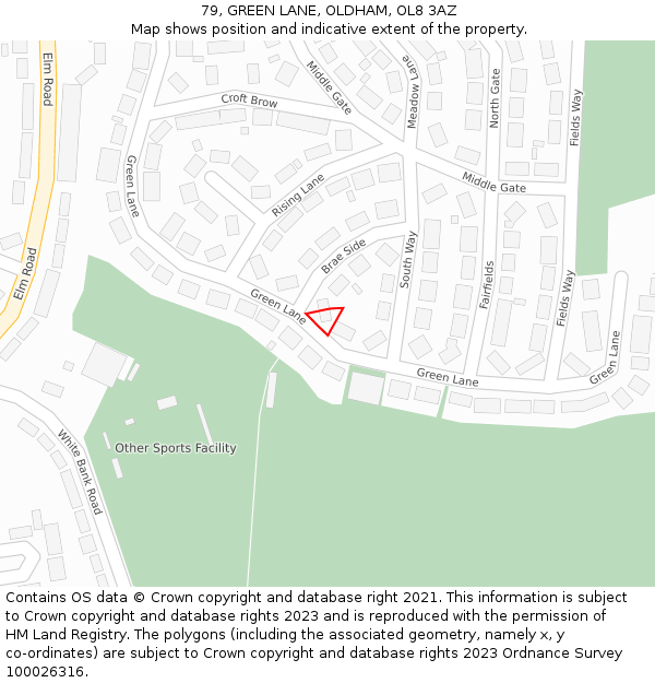 79, GREEN LANE, OLDHAM, OL8 3AZ: Location map and indicative extent of plot