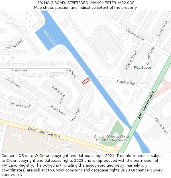 79, HAIG ROAD, STRETFORD, MANCHESTER, M32 0DP: Location map and indicative extent of plot