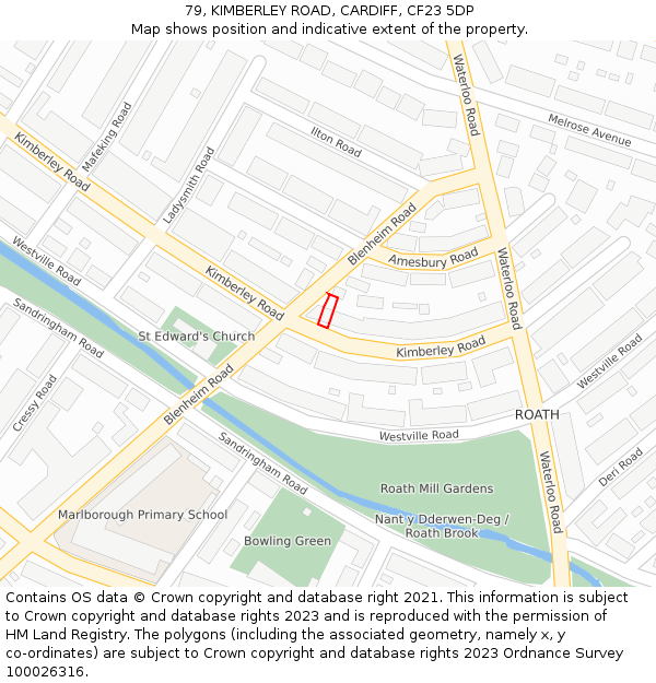 79, KIMBERLEY ROAD, CARDIFF, CF23 5DP: Location map and indicative extent of plot