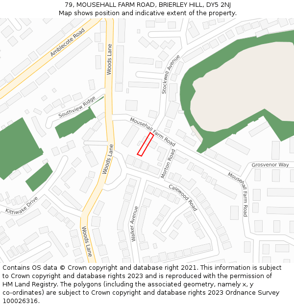 79, MOUSEHALL FARM ROAD, BRIERLEY HILL, DY5 2NJ: Location map and indicative extent of plot