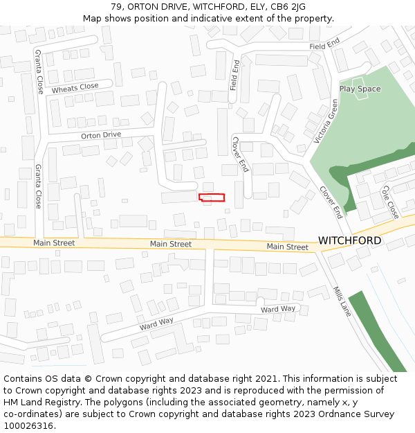 79, ORTON DRIVE, WITCHFORD, ELY, CB6 2JG: Location map and indicative extent of plot