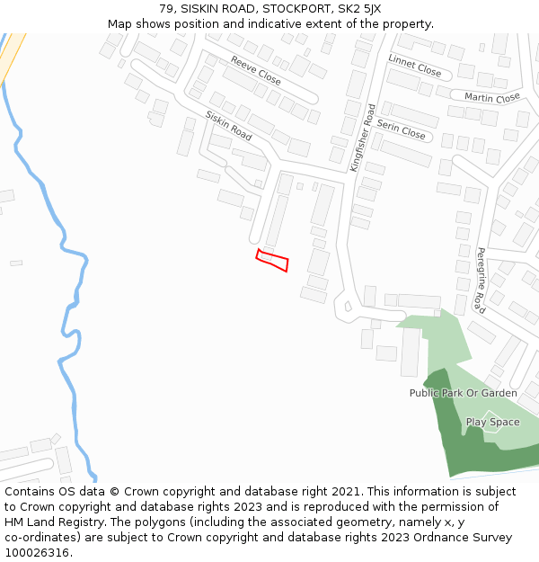 79, SISKIN ROAD, STOCKPORT, SK2 5JX: Location map and indicative extent of plot