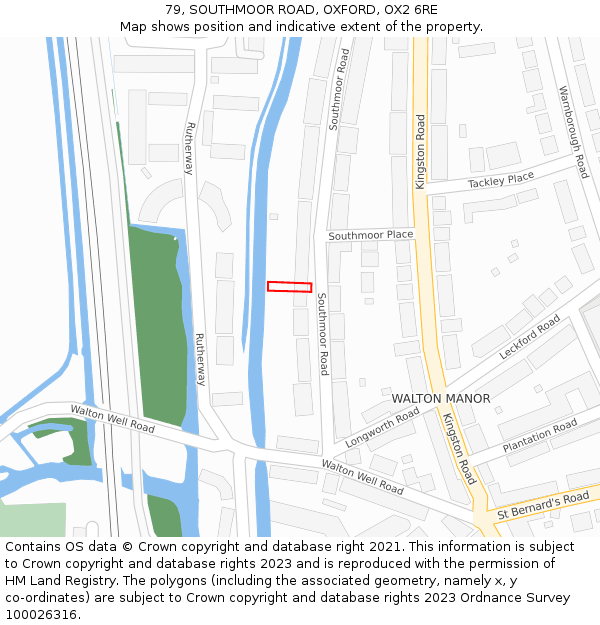 79, SOUTHMOOR ROAD, OXFORD, OX2 6RE: Location map and indicative extent of plot