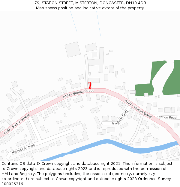 79, STATION STREET, MISTERTON, DONCASTER, DN10 4DB: Location map and indicative extent of plot
