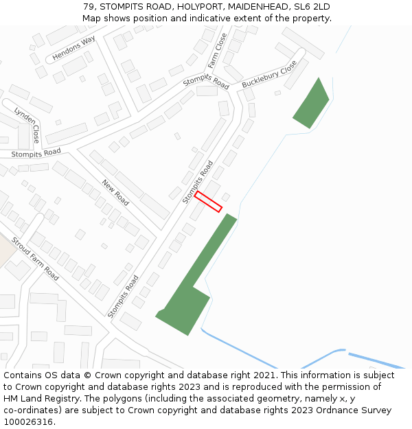 79, STOMPITS ROAD, HOLYPORT, MAIDENHEAD, SL6 2LD: Location map and indicative extent of plot