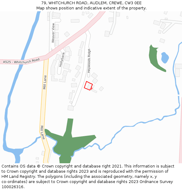 79, WHITCHURCH ROAD, AUDLEM, CREWE, CW3 0EE: Location map and indicative extent of plot