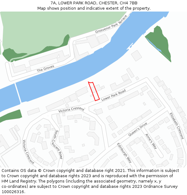 7A, LOWER PARK ROAD, CHESTER, CH4 7BB: Location map and indicative extent of plot