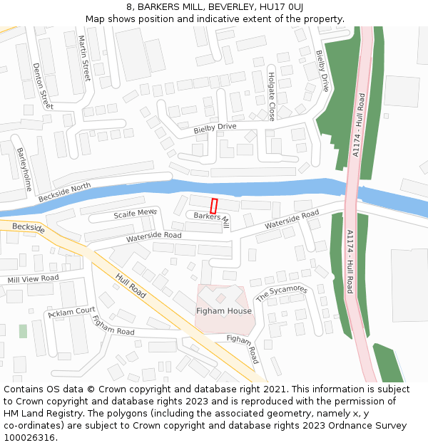 8, BARKERS MILL, BEVERLEY, HU17 0UJ: Location map and indicative extent of plot