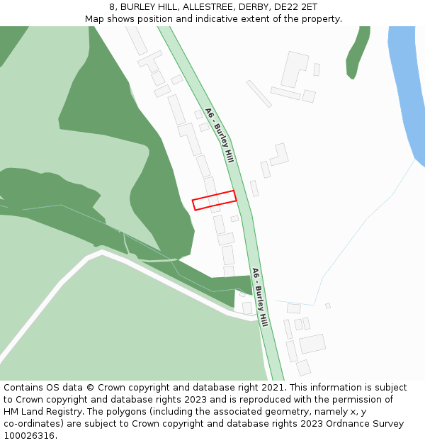 8, BURLEY HILL, ALLESTREE, DERBY, DE22 2ET: Location map and indicative extent of plot