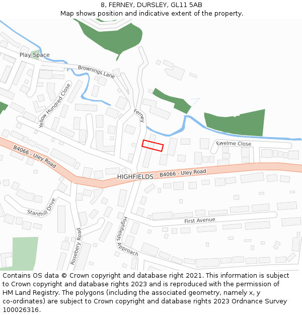 8, FERNEY, DURSLEY, GL11 5AB: Location map and indicative extent of plot