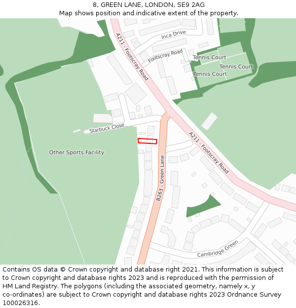 8, GREEN LANE, LONDON, SE9 2AG: Location map and indicative extent of plot