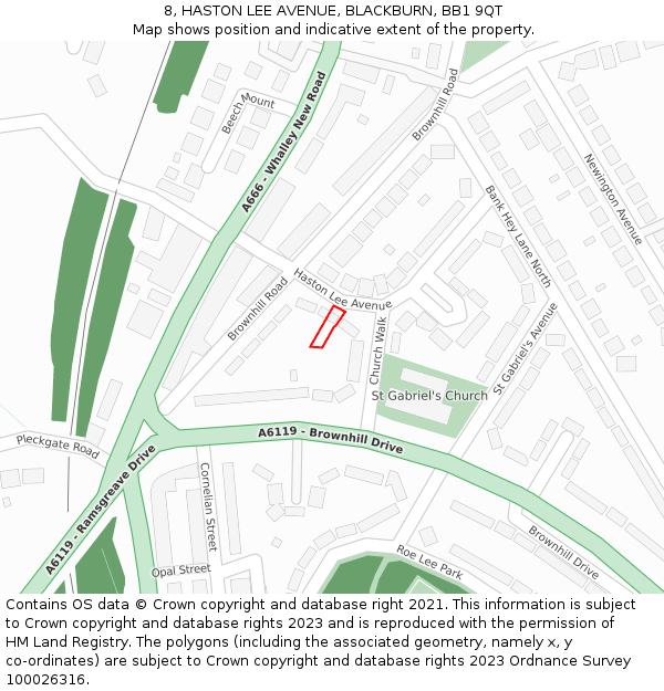 8, HASTON LEE AVENUE, BLACKBURN, BB1 9QT: Location map and indicative extent of plot