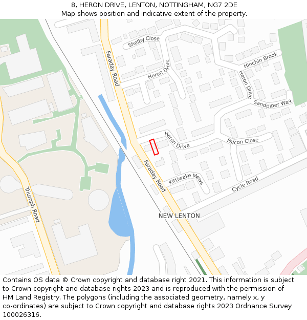 8, HERON DRIVE, LENTON, NOTTINGHAM, NG7 2DE: Location map and indicative extent of plot