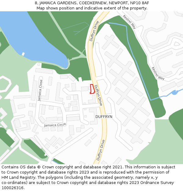 8, JAMAICA GARDENS, COEDKERNEW, NEWPORT, NP10 8AF: Location map and indicative extent of plot