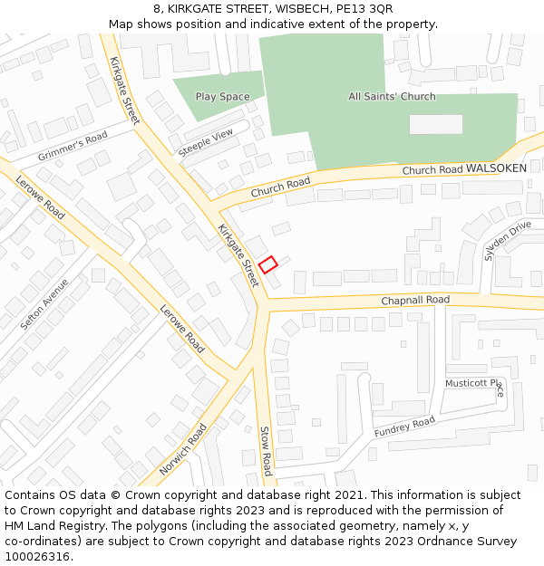 8, KIRKGATE STREET, WISBECH, PE13 3QR: Location map and indicative extent of plot