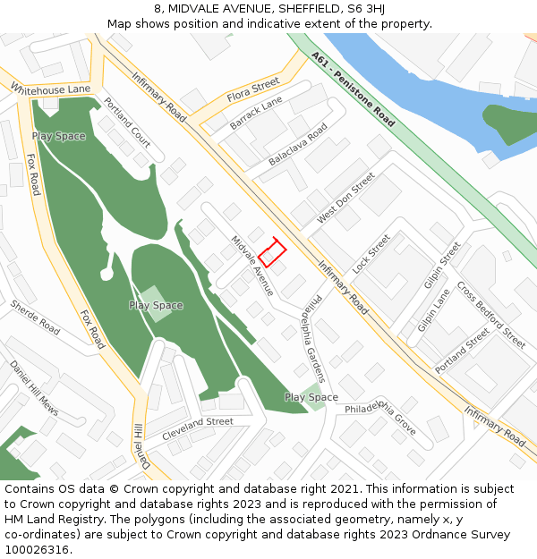 8, MIDVALE AVENUE, SHEFFIELD, S6 3HJ: Location map and indicative extent of plot