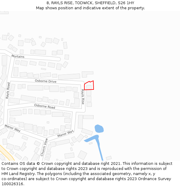 8, RAYLS RISE, TODWICK, SHEFFIELD, S26 1HY: Location map and indicative extent of plot