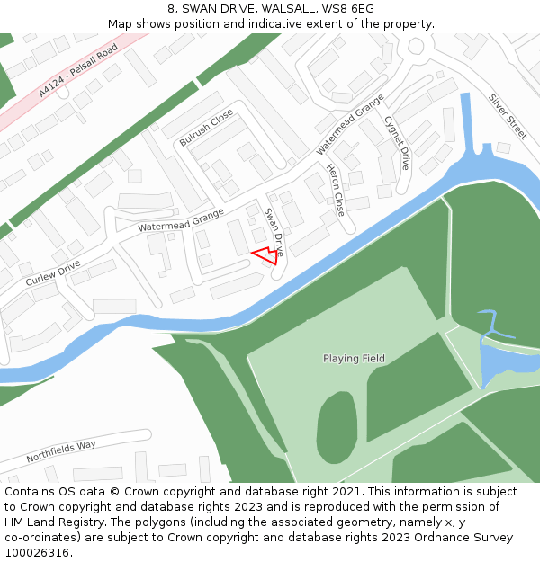8, SWAN DRIVE, WALSALL, WS8 6EG: Location map and indicative extent of plot