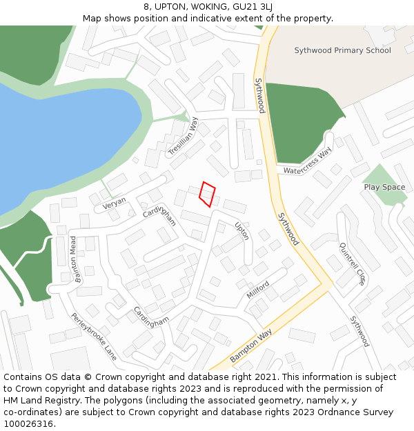 8, UPTON, WOKING, GU21 3LJ: Location map and indicative extent of plot