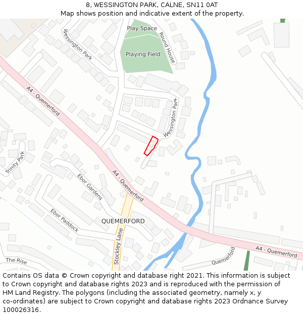 8, WESSINGTON PARK, CALNE, SN11 0AT: Location map and indicative extent of plot