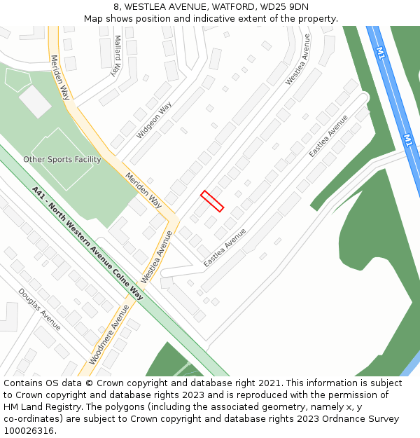 8, WESTLEA AVENUE, WATFORD, WD25 9DN: Location map and indicative extent of plot