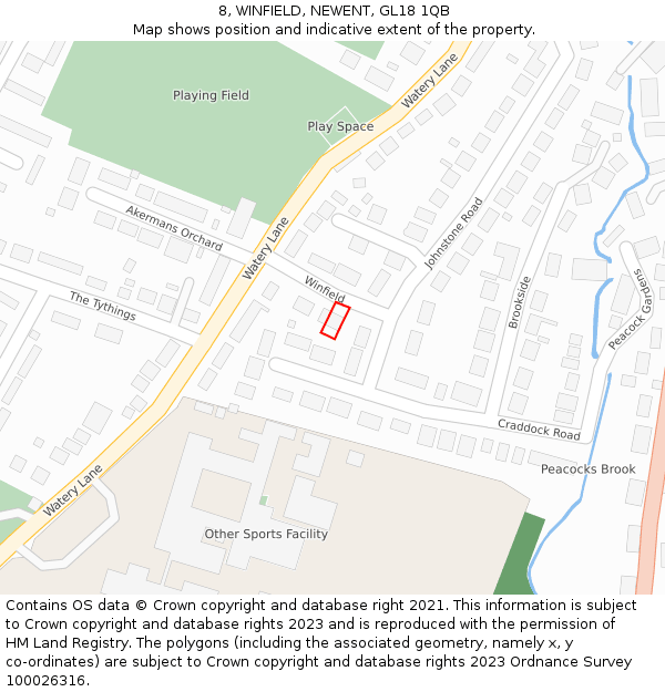 8, WINFIELD, NEWENT, GL18 1QB: Location map and indicative extent of plot