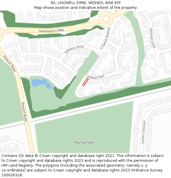 80, LINGWELL PARK, WIDNES, WA8 9YP: Location map and indicative extent of plot