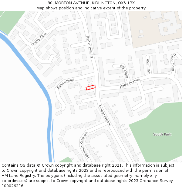 80, MORTON AVENUE, KIDLINGTON, OX5 1BX: Location map and indicative extent of plot