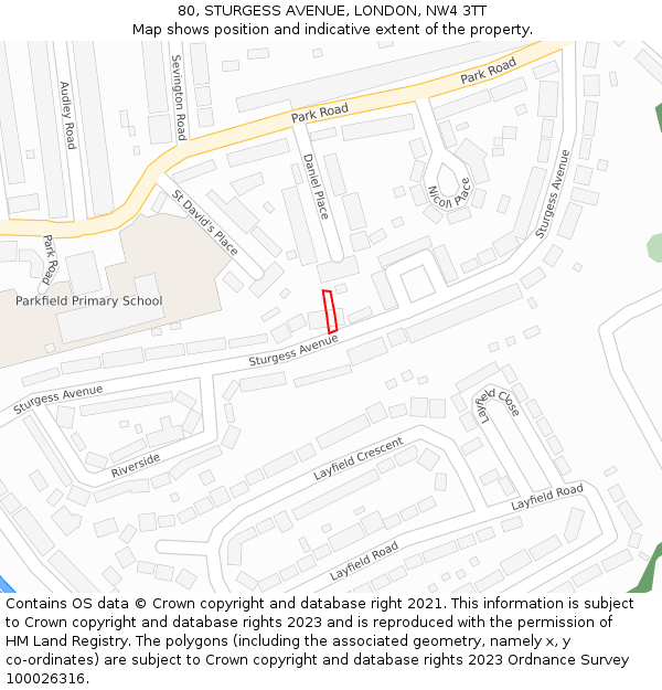 80, STURGESS AVENUE, LONDON, NW4 3TT: Location map and indicative extent of plot