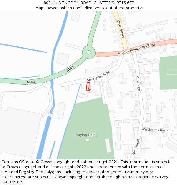 80F, HUNTINGDON ROAD, CHATTERIS, PE16 6EF: Location map and indicative extent of plot