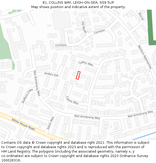 81, COLLINS WAY, LEIGH-ON-SEA, SS9 5UP: Location map and indicative extent of plot