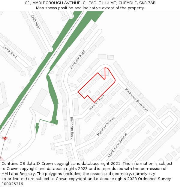 81, MARLBOROUGH AVENUE, CHEADLE HULME, CHEADLE, SK8 7AR: Location map and indicative extent of plot