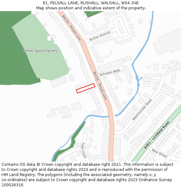 81, PELSALL LANE, RUSHALL, WALSALL, WS4 1NE: Location map and indicative extent of plot